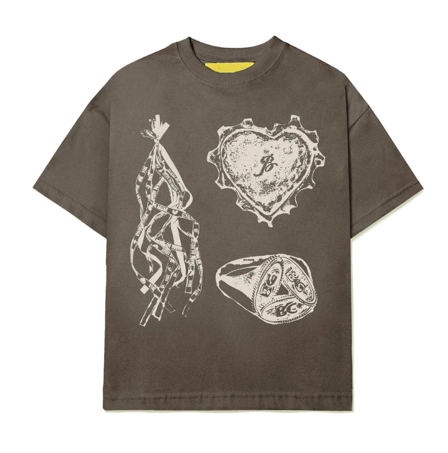 CAMISETA BARRA CREW ICONOGRAFIA ESTONADA MARROM