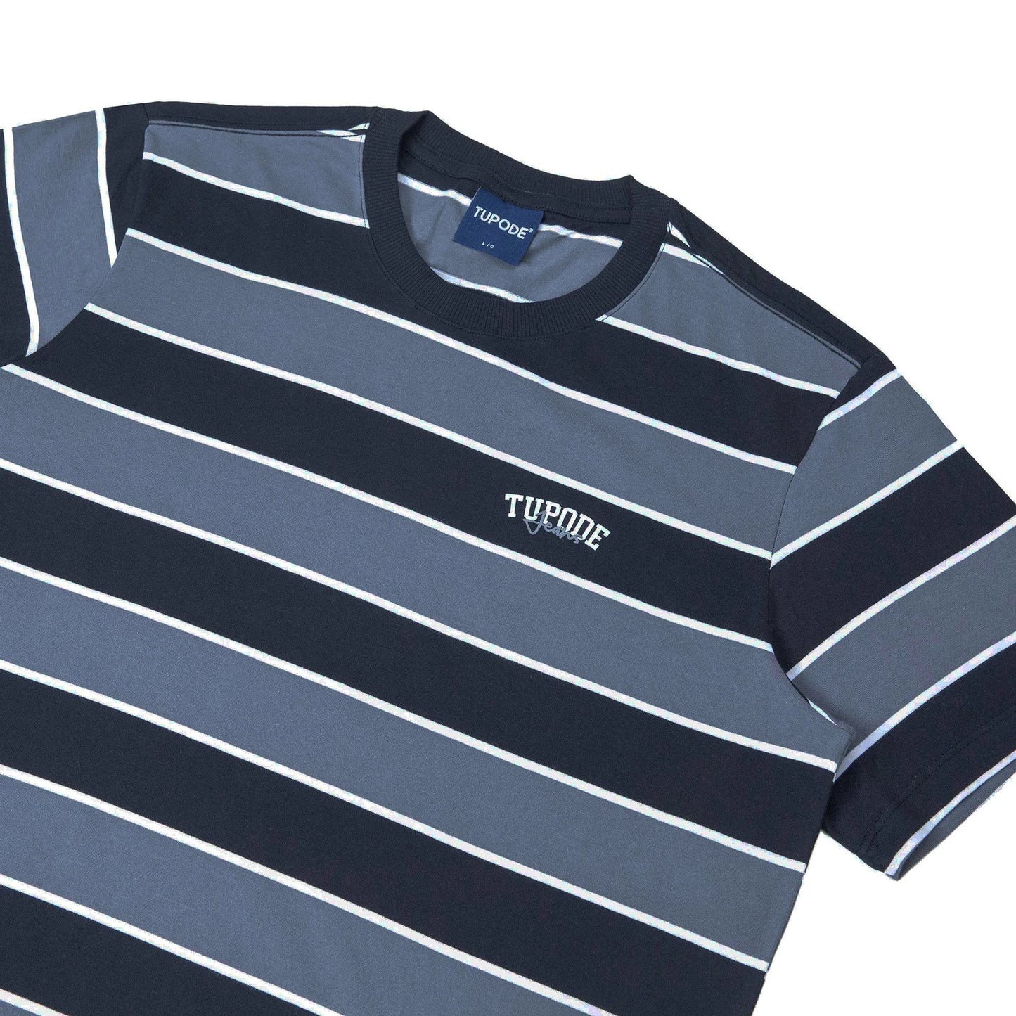 CAMISETA TUPODE LISTRADA JEANS SCH PRETO CINZA
