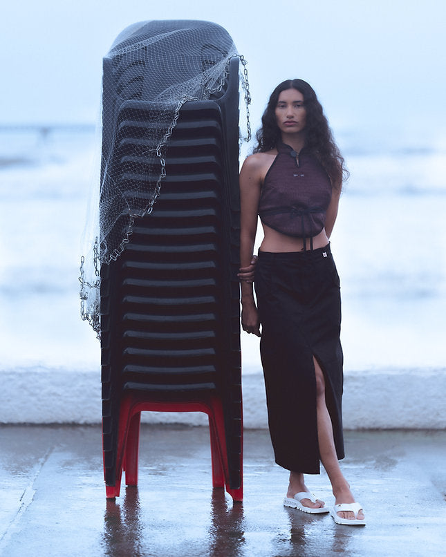 SAIA SAYUR MAXI SKIRT WAVE BLACK