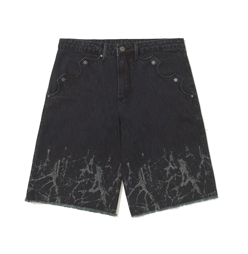 BERMUDA JEANS BARRA RAIZES PRETA