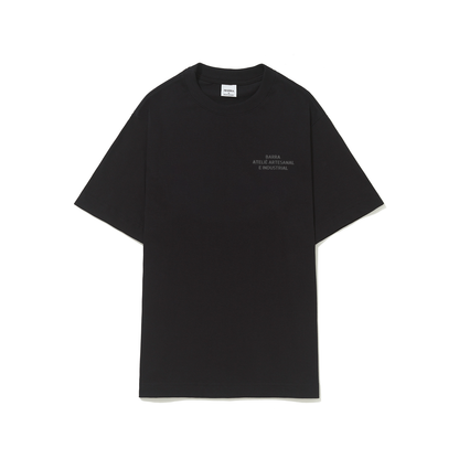 CAMISETA BARRA CREW ATELIE ESTENCIL PRETA