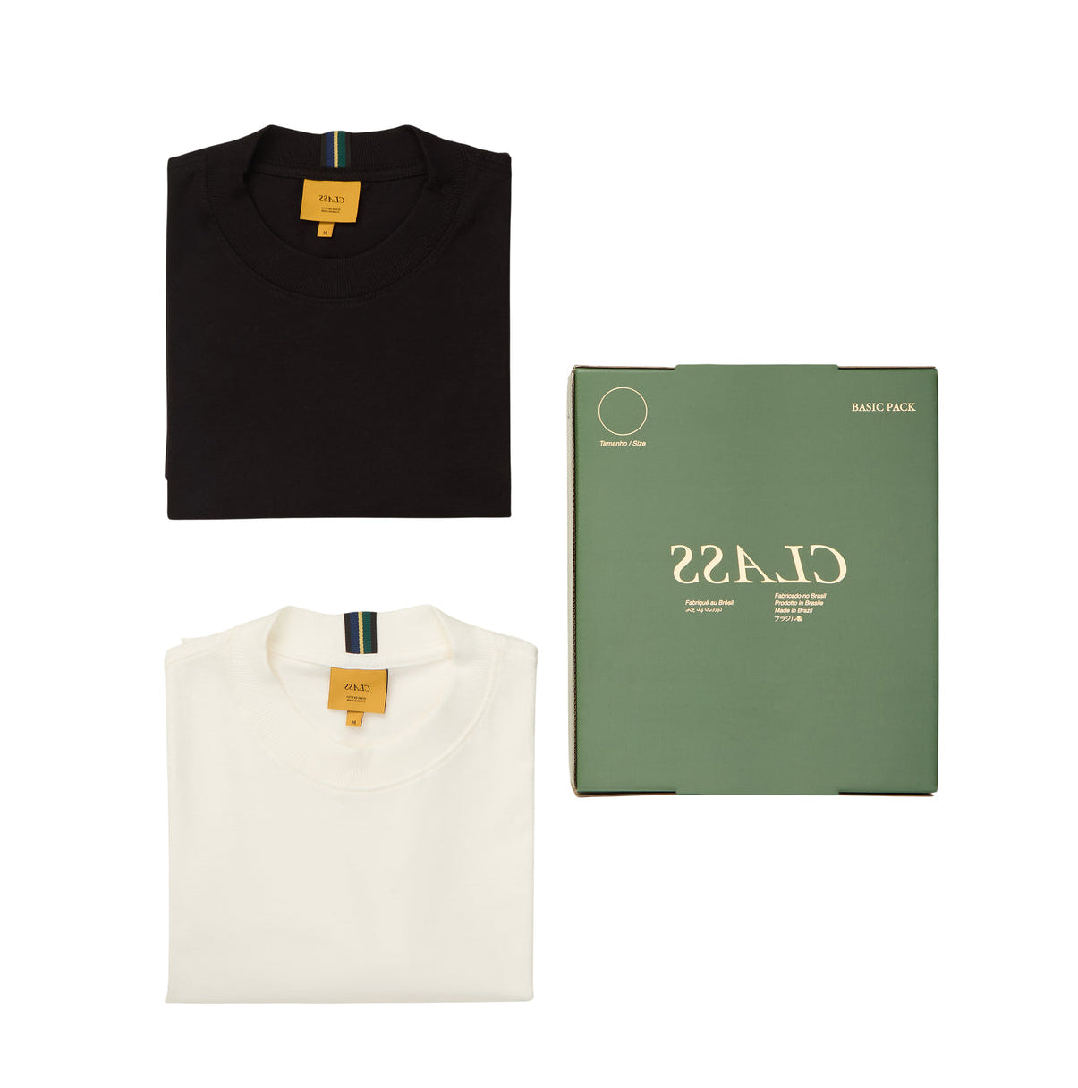 CAMISETA CLASS BASIC PACK BLACK/OFF-WHITE