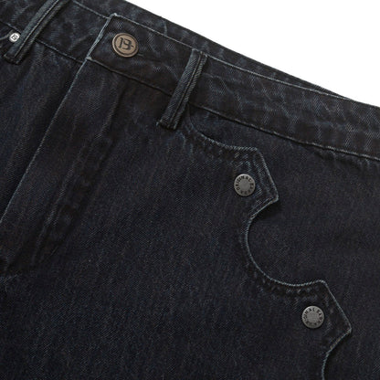 BERMUDA JEANS BARRA RAIZES PRETA