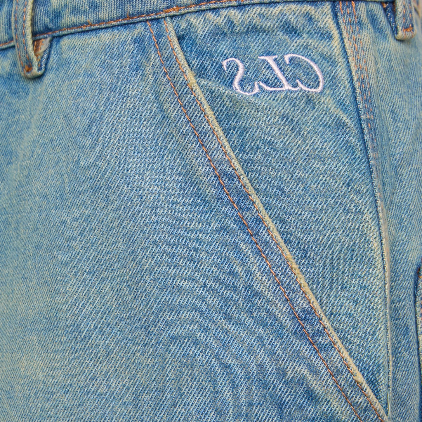 CLASS STONE WASHED BAGGY PANTS RABIOLA BLUE