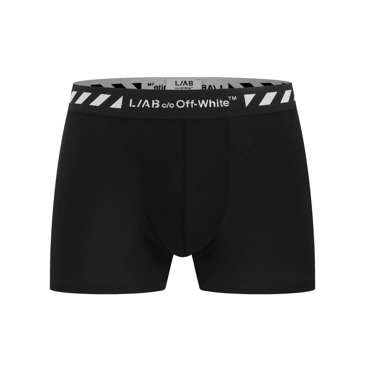 PACK CUECA OFF-WHITE L/AB DIAGS TRUNK 3 POL. BLACK