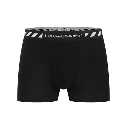 PACK CUECA OFF-WHITE L/AB DIAGS BOXER 6 POL. COM ABERTURA BLACK