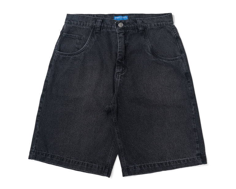 BERMUDA TROPICALIENTS JEANS BLACK WATER PRETO DESBOTADO