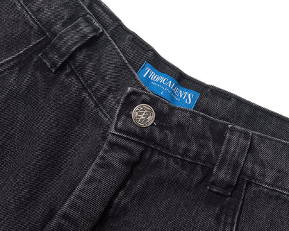 BERMUDA TROPICALIENTS JEANS BLACK WATER PRETO DESBOTADO