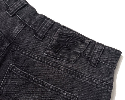 BERMUDA TROPICALIENTS JEANS BLACK WATER PRETO DESBOTADO
