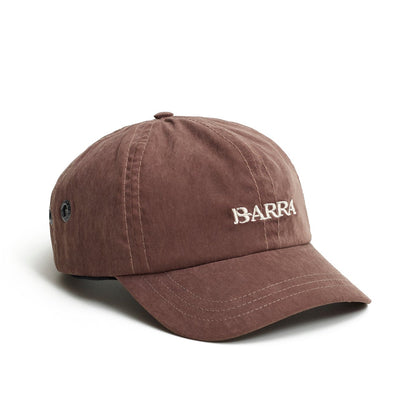 BONE SIX PANEL BARRA LOGO MARROM