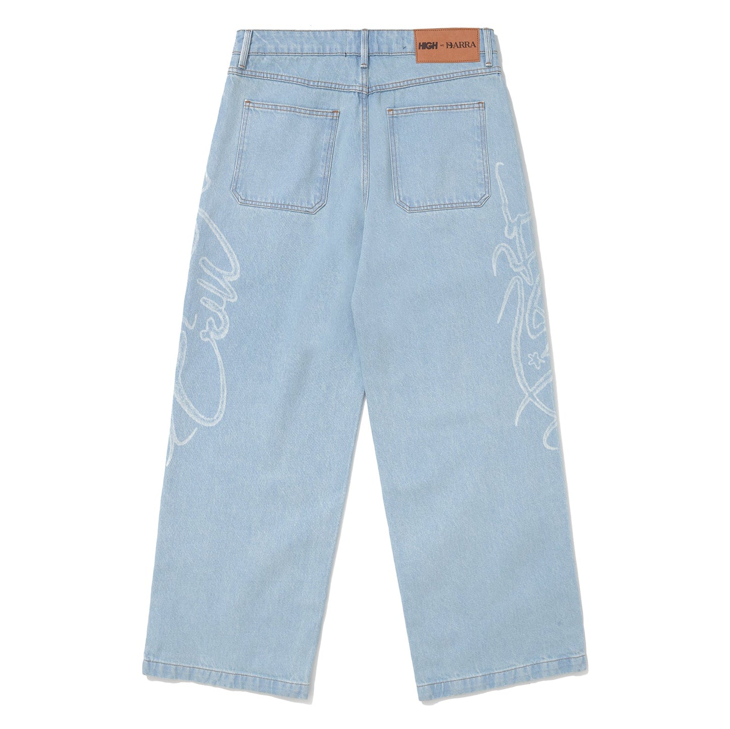 CALÇA HIGH X BARRA JEANS ASSINATURA AZUL