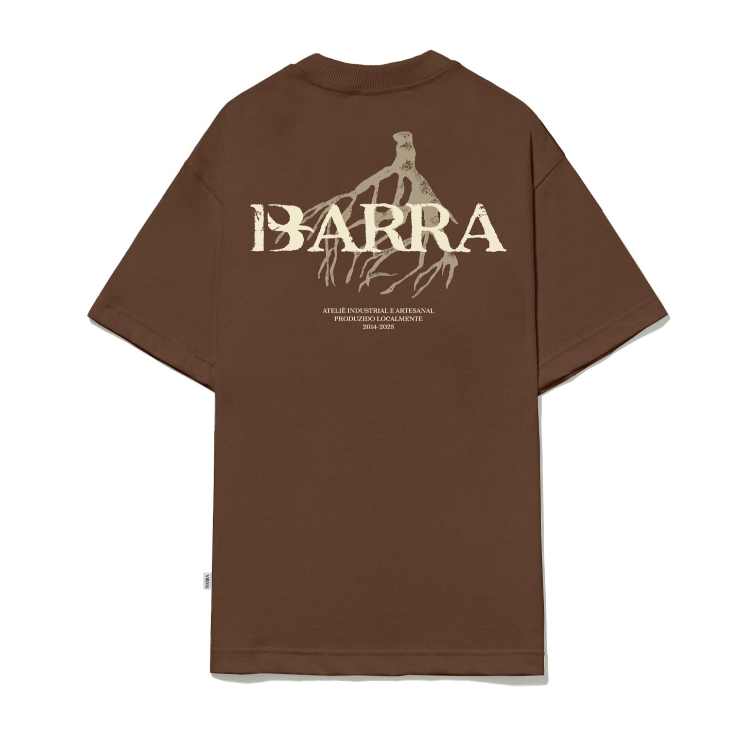 CAMISETA BARRA CREW RAIZES INSTITUCIONAL MARROM