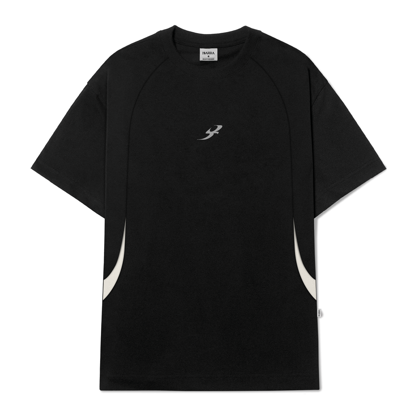 CAMISETA BARRA CREW B GARÇA PRETA