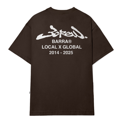 CAMISETA BARRA CREW LOCAL GLOBAL MARRON