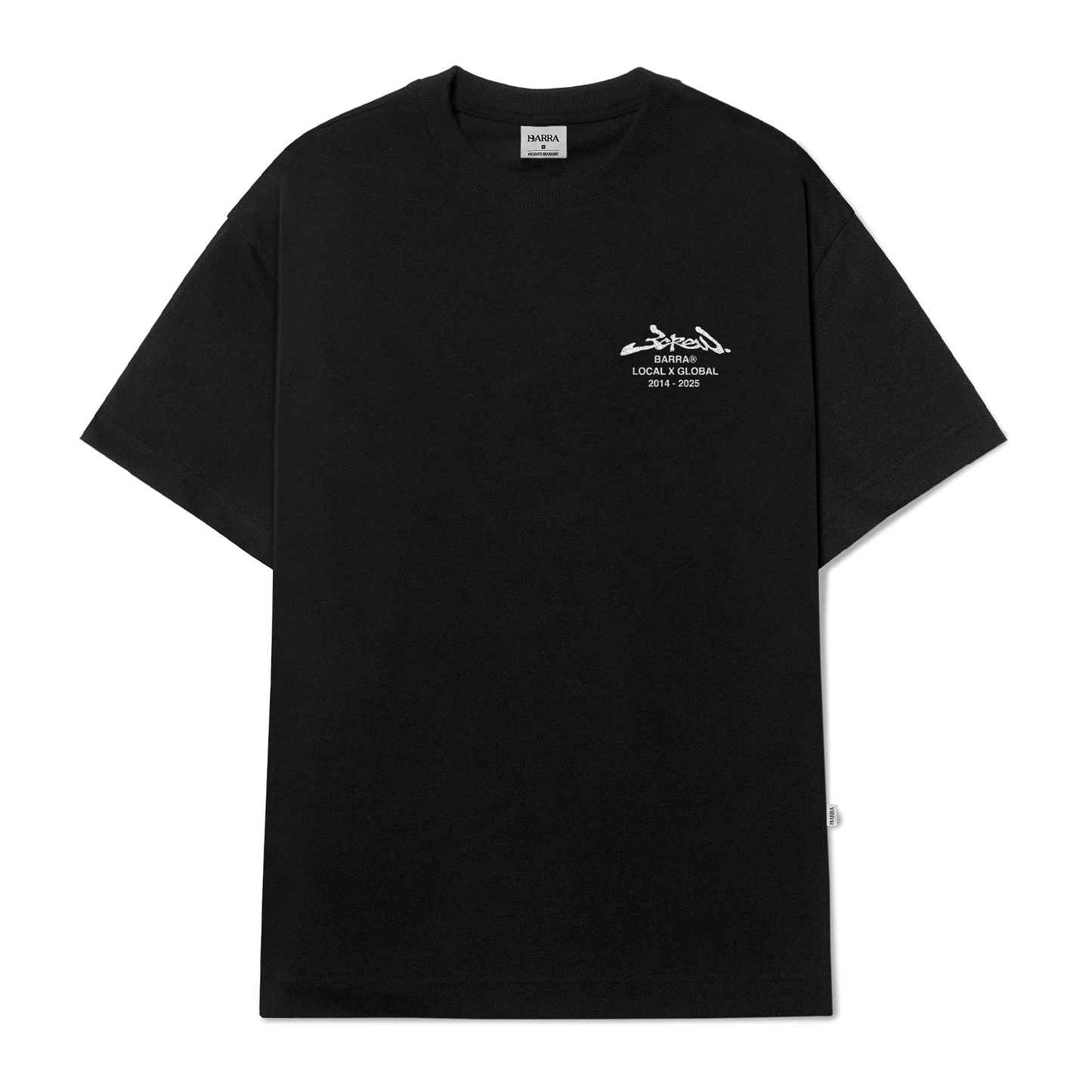 CAMISETA BARRA CREW LOCAL GLOBAL PRETA