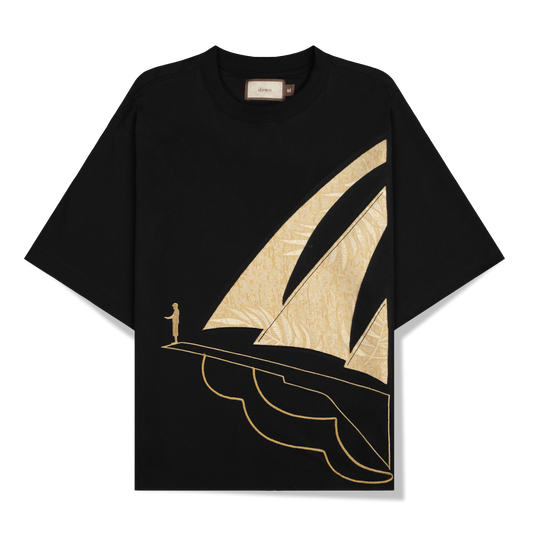 CAMISETA DOWN BOXY NORTH JACQUARD BLACK
