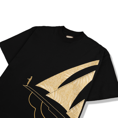 CAMISETA DOWN BOXY NORTH JACQUARD BLACK