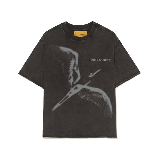 CAMISETA BARRA CREW DESCONSTRUIDA PRETA ESTONADA