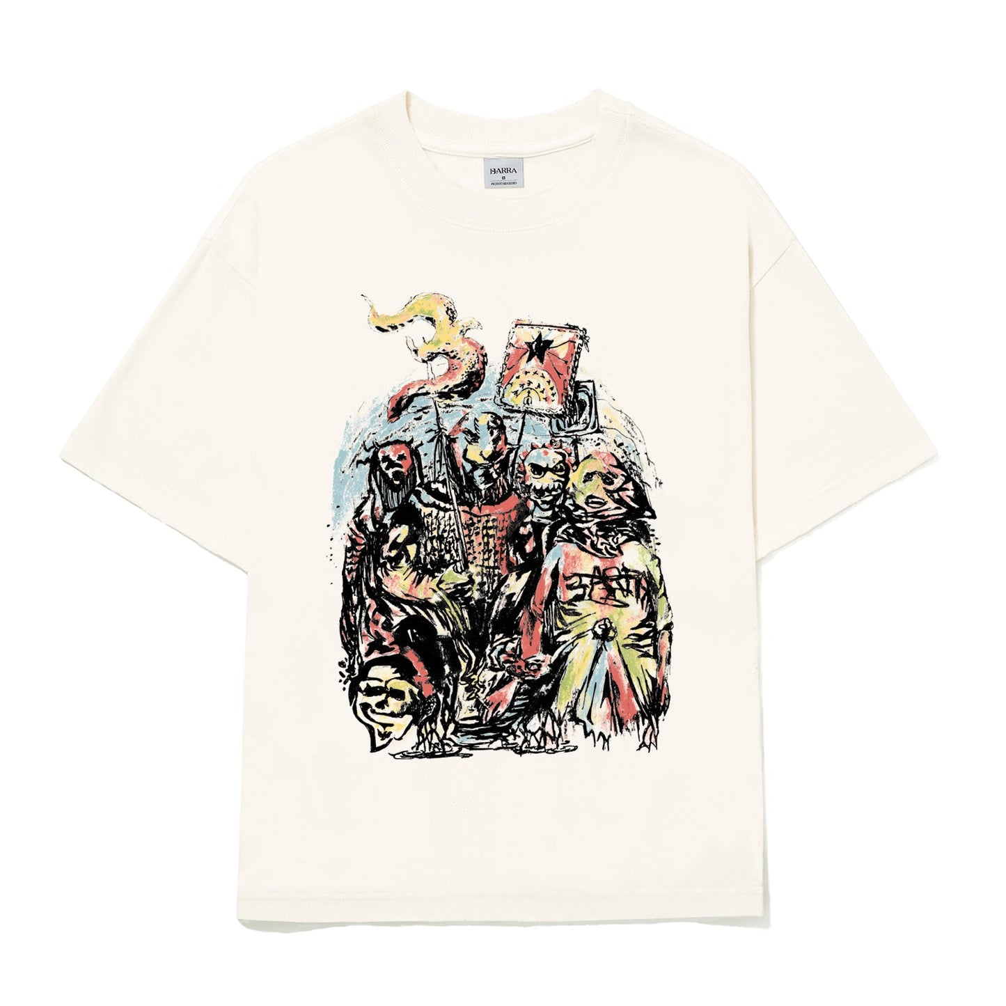 CAMISETA BARRA CREW ESTANDARTE OFF WHITE