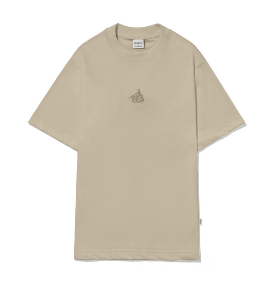 CAMISETA BARRA CREW RAIZES ICONOGRAFIA BEGE