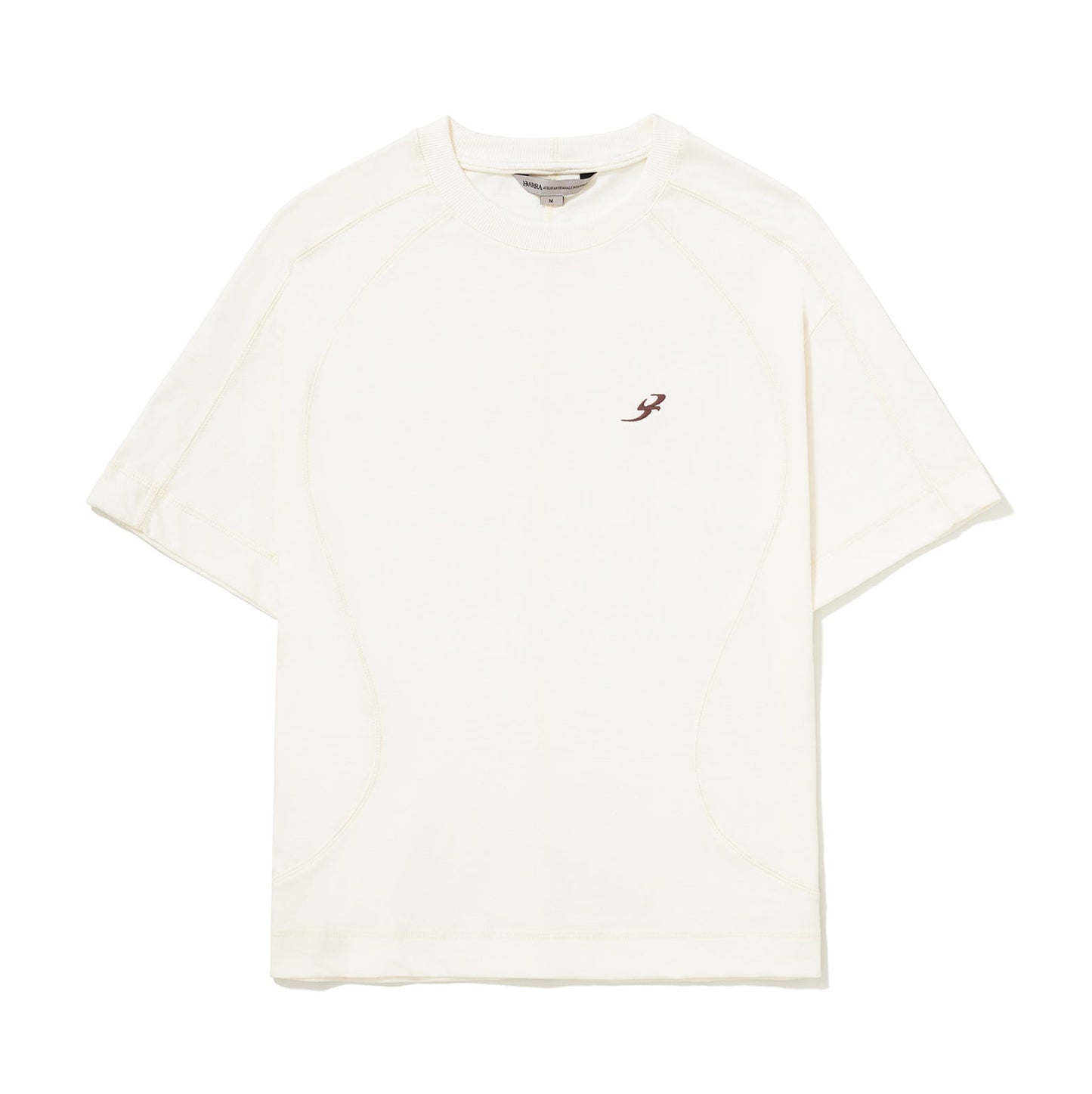 CAMISETA BARRA CREW RECORTADA B GARÇA OFF WHITE