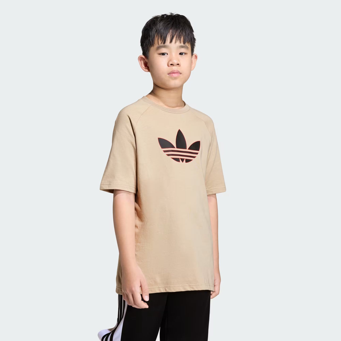 CAMISETA ADIDAS YOUNG TREFOIL STONE/ KHAKY / BLACK