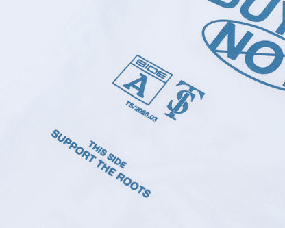 CAMISETA TROPICALIENTS SUPPORT THE ROOTS BRANCA