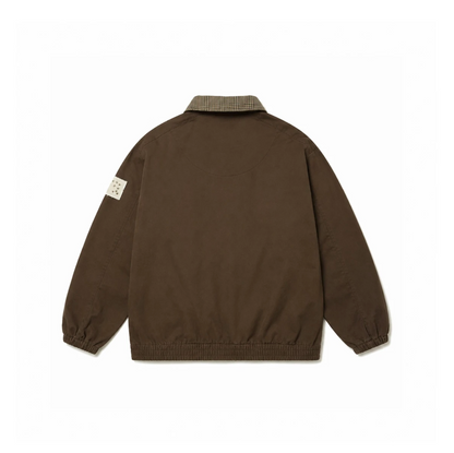 AGASALHO BARRA QUARTERZIP BARRA LOGO MARROM