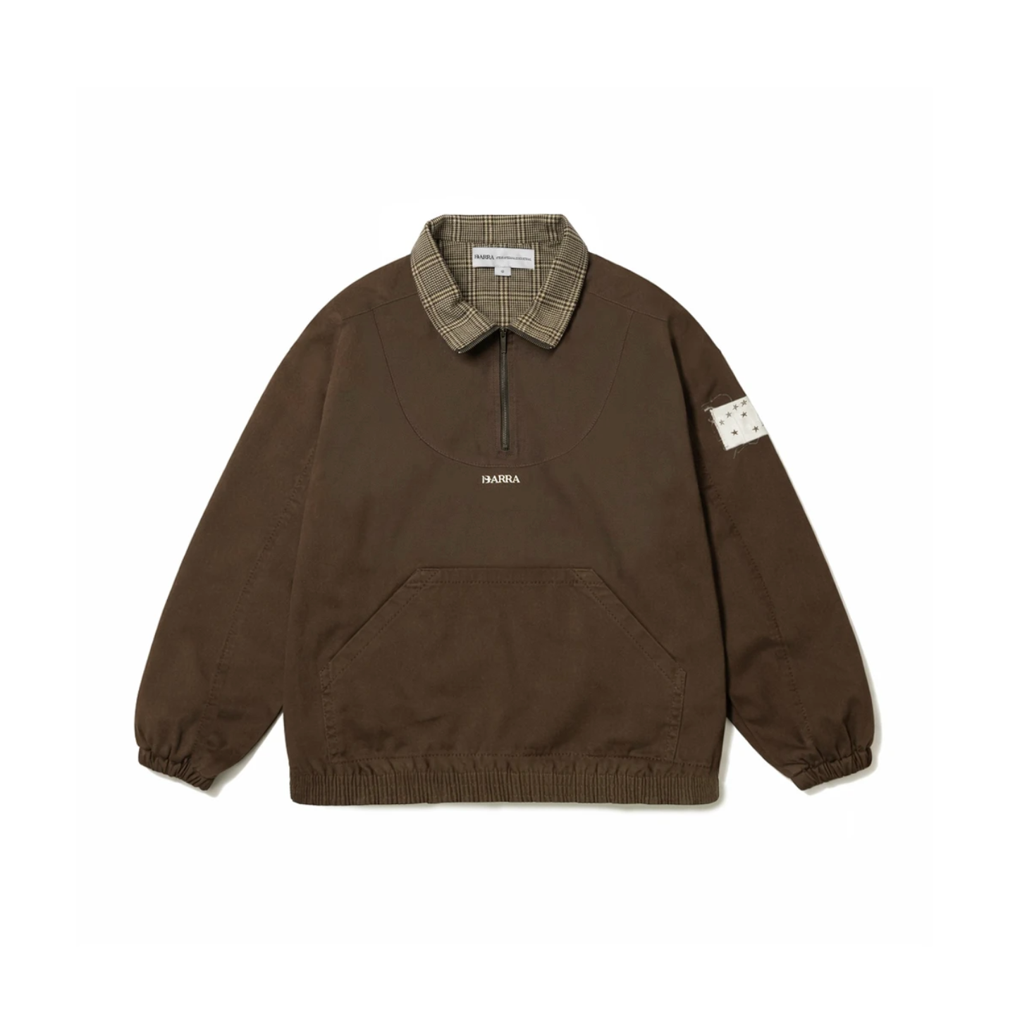 AGASALHO BARRA QUARTERZIP BARRA LOGO MARROM