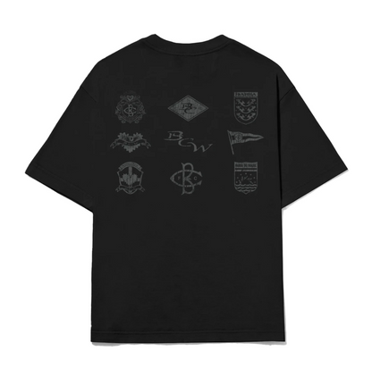 CAMISETA BARRA CREW BANDEIRAS PRETA