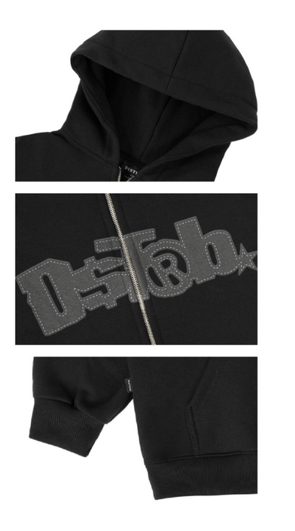 MOLETOM DISTURB ZIP BLACK