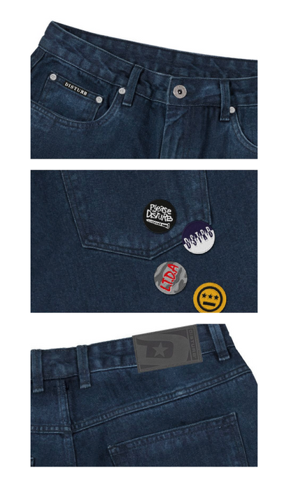 BERMUDA JEANS DISTURB PINS BLUE
