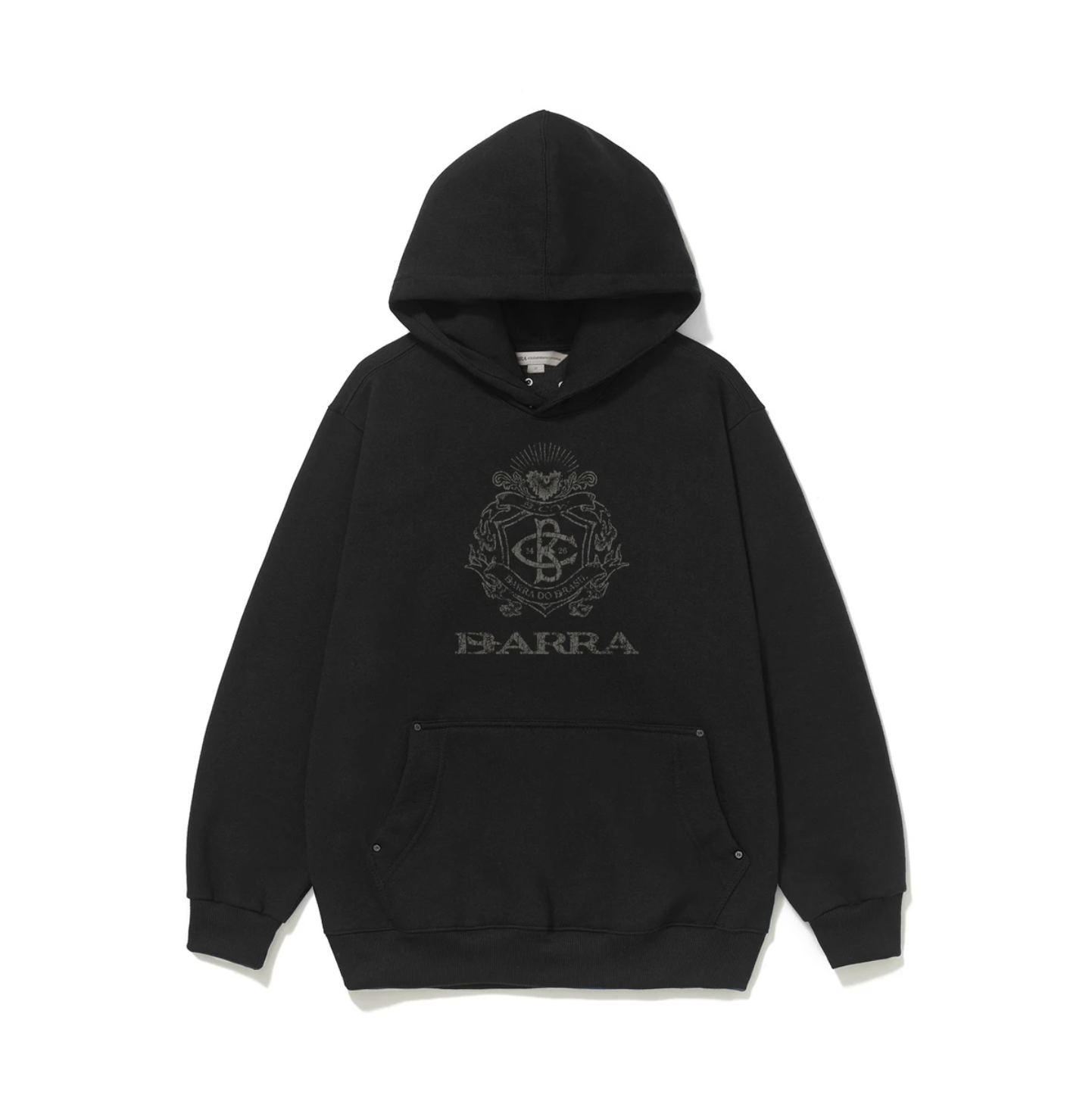 MOLETOM BARRA CREW BRASÃO PRETO