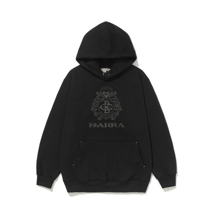 MOLETOM BARRA CREW BRASÃO PRETO