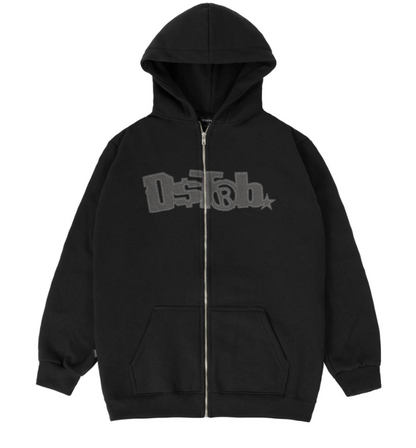 MOLETOM DISTURB ZIP BLACK