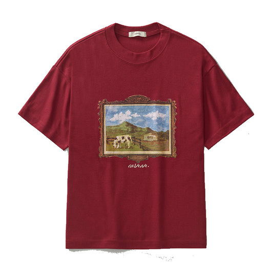 CAMISETA CARNAN RANCH PAINTING BOXY BURGUNDY