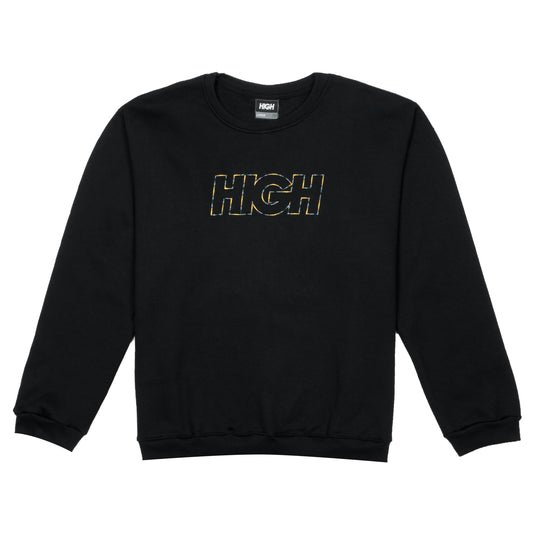 CREWNECK HIGH LOGO COLORED BLACK