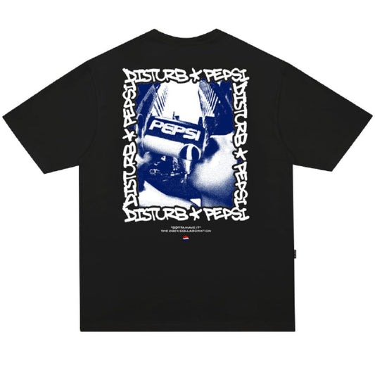 CAMISETA DISTURB X PEPSI DRINKING CITY BLACK