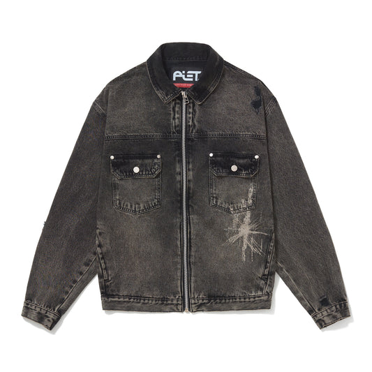 JAQUETA PIET X OAKLEY DISTRESSED DENIM KHAKI