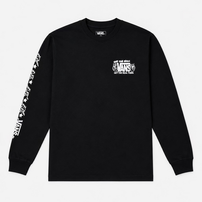 CAMISETA LONGSLEEVE VANS THROWBACK MIXER BLACK