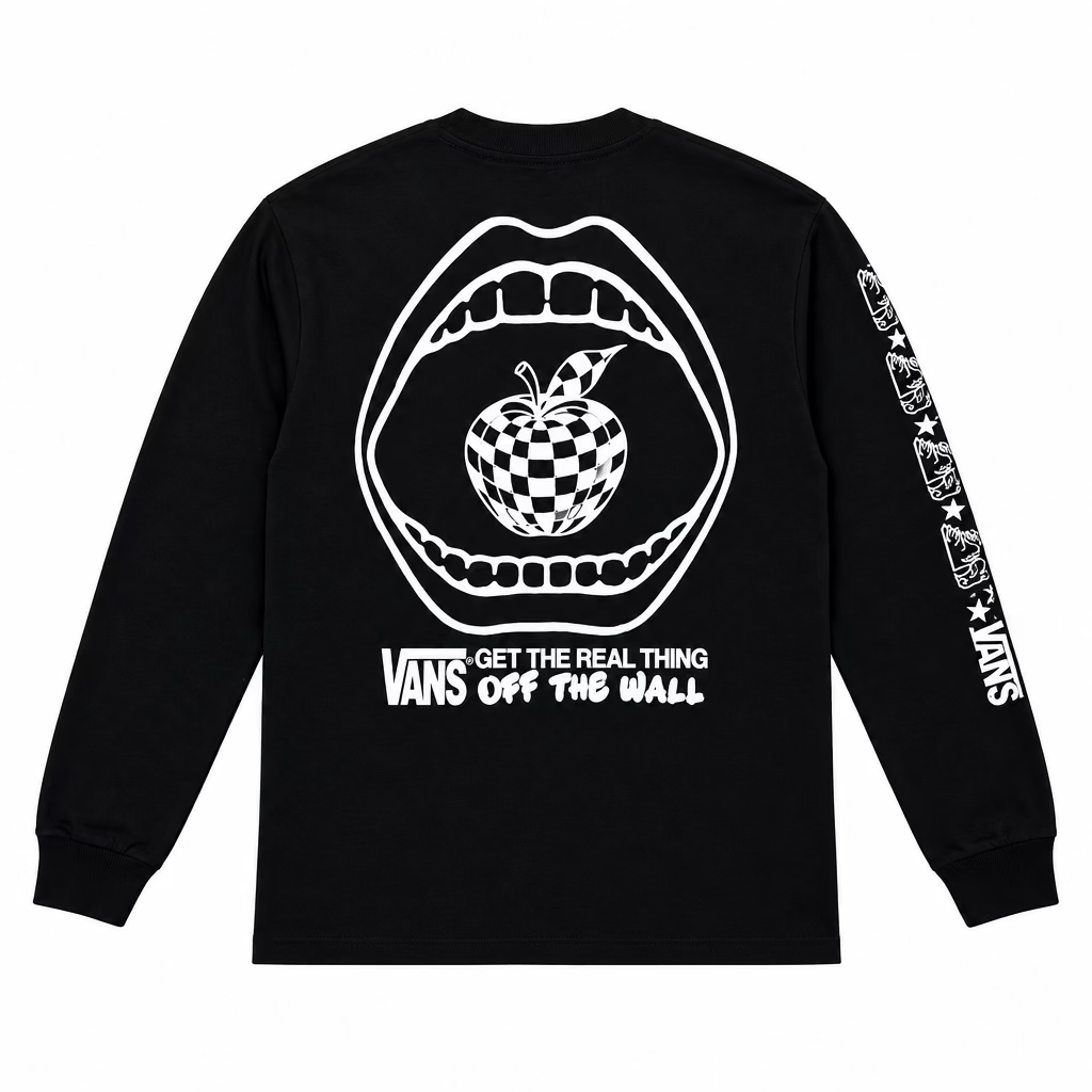 CAMISETA LONGSLEEVE VANS THROWBACK MIXER BLACK