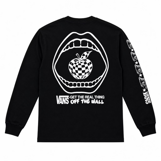 CAMISETA LONGSLEEVE VANS THROWBACK MIXER BLACK