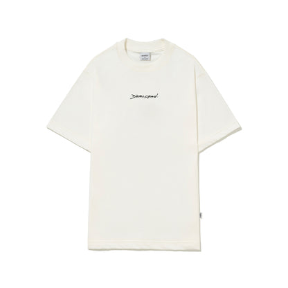 CAMISETA BARRA CREW ASSINATURA LOGO HANDMADE OFF WHITE