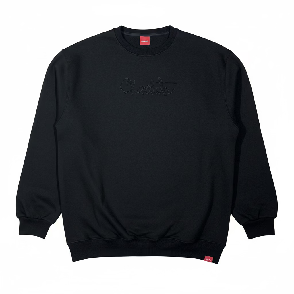 MOLETOM CHOCOLATE CARECA SCRIPT PRETO
