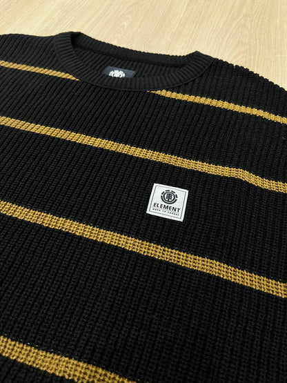 MOLETOM TRICOT ELEMENT KNIT LOGO PRETO
