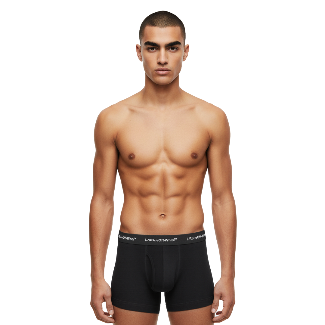 Pack Cueca Off-White L/AB Horizontal Repeat Boxer 6 Pol. com Abertura Black - foto 3