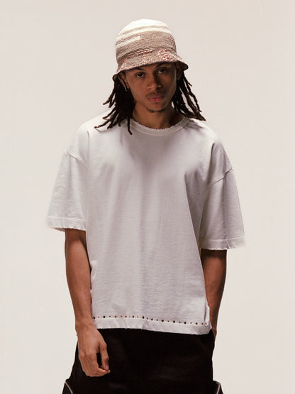 CAMISETA PIET GEMS DISTRESSED BONE WHITE