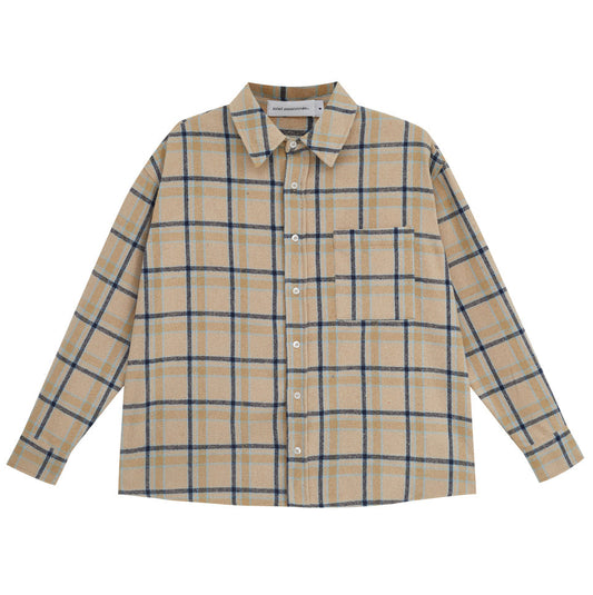 CAMISA SOLEIL PLAID FLANNEL OFF WHITE