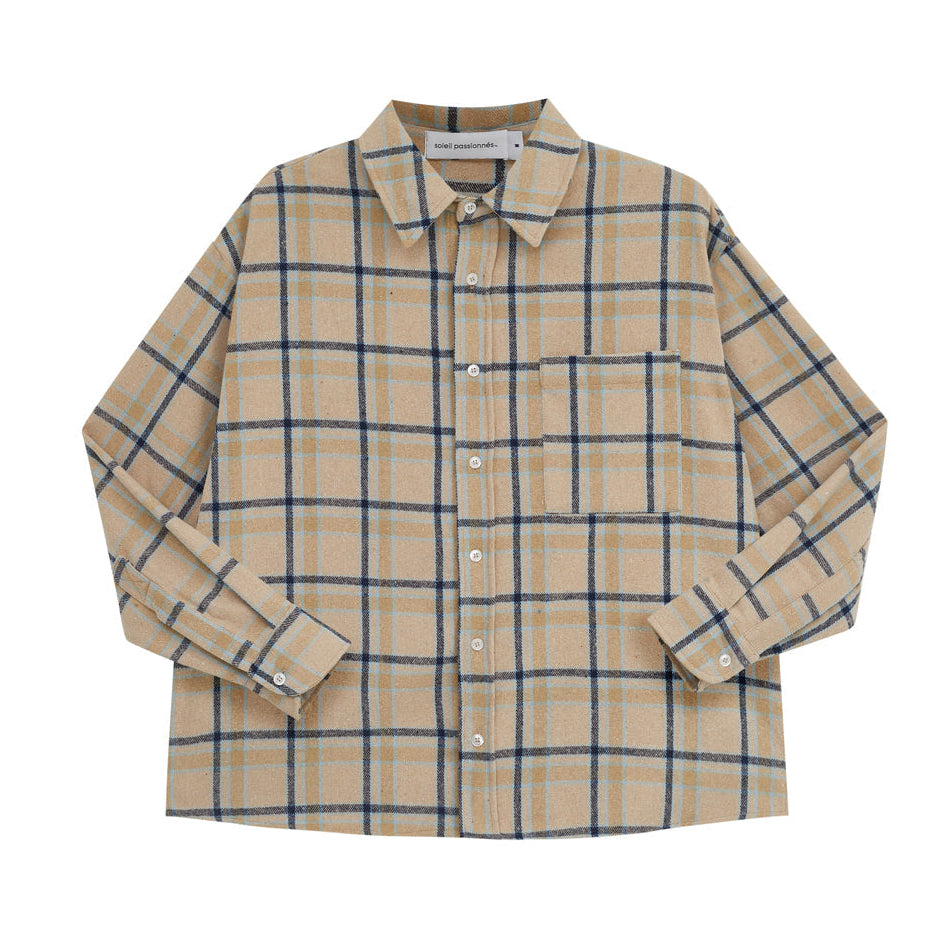 CAMISA SOLEIL PLAID FLANNEL OFF WHITE