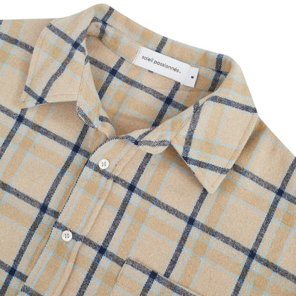 CAMISA SOLEIL PLAID FLANNEL OFF WHITE